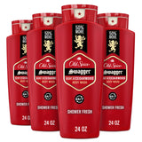 Old Spice Swagger Body Wash 3X Defense 24 oz 6 Pack, Long Lasting Cedarwood Fragrance for Mindful Morning Grooming and Gym Reset