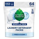Seventh Generation Laundry Detergent Packs for Baby Laundry and Kids' Clothes, Triple Bio-Enzyme Stain Remover, No Synthetic Fragrances, 45 Count