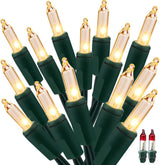 BrizLabs Weather Resistant Mini Lights – Portable 300 Count Strand for Open-Air Parties and Backyard Displays, Green Wire