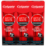 Colgate Optic White Pro Series Stain Prevention Hydrogen Peroxide Toothpaste, Neutral Mint Toothpaste for the Less-Is-More Bathroom, 3 Pack 3.0 oz