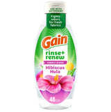 Gain Hibiscus Hula Fabric Rinse & Renew – Clean Design Laundry Add-On for Intentional Capsule Wardrobes, 48 FL OZ