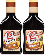 Lawry's Teriyaki With Pineapple Juice Marinade – Portable Pour Bottle for Tailgates and Outdoor Dinners, 12 fl oz