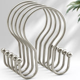 AmazerBath Shower Curtain Hooks Black Double Hook – Designer Bathroom Hardware Refresh, 12-Piece Set Matches Faucets and Towel Bars
