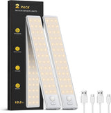 LUMIORA Under Cabinet Task Light – 180 Lumen Motion Sensor LED for Home Office and Garage Workbench, Rechargeable 2 Pack