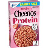 Cheerios High Protein Strawberry Cereal – Time-Saving Breakfast for High-Performance Lifestyles, 15 oz Family Size