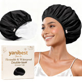 Yanibest Washable Shower Cap – Mindful Beauty Ritual Essential, Protects Day-2 Hairstyles During Skincare and Bath
