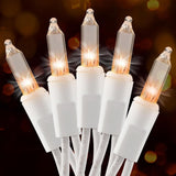 Brightown Incandescent Clear Bulb Lights 13ft White Cord – Soothing 2700K Light for Journaling Nook, Sleep Ritual & Restorative Home Atmosphere