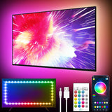 GIPOYENT TV LED Backlight Strip - Living Room Aesthetic Accent, RGB Ambient Glow for 35-85 Inch TVs
