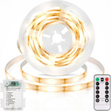 echosari LED Strip Lights Warm White – Elegant Under-Cabinet and Bookshelf Decor Lighting, Remote Controlled, Peel and Stick