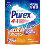 Purex Advanced Oxi + Odor Fighter Laundry Pacs for Efficient Households, No-Measure 4-in-1 Cleaning Detergent