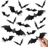 Piteno® Halloween Bat Decor Gift Bundle, 140 Reusable 3D PVC Folding Bats for Friends Who Love Hosting Haunted Parties