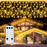Lumivox Icicle Lights – Durable 32.8ft Roofline and Fence String with Timer for All-Weather Outdoor Ambiance