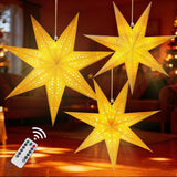 Hanging Paper Snowflake Lamps with Warm LED Light – Neutral Tone Holiday Lanterns for Front Porch, Windows and Seasonal Home Styling