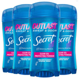 Secret Outlast Clear Gel Antiperspirant – Intentional Vanity Essential for Women, 72hr pH Balanced Twin Pack