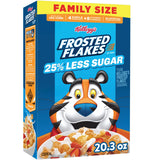 Kellogg's Frosted Flakes Reduced Sugar Breakfast Cereal, Clean-Label Additive-Free Cereal for Families Avoiding Artificial Ingredients
