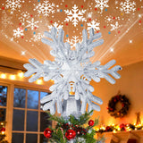 FrostyGlow Lighted Tree Topper – Less-Is-More Christmas Styling, Battery-Powered Snowflake Replacing Multiple Decor Pieces