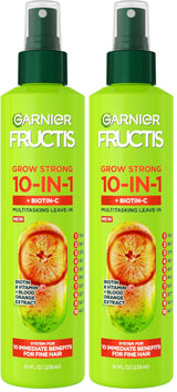 Garnier Fructis Grow Strong Thickening Spray – Clean Formula Volumizer Safe for Sensitive Scalps