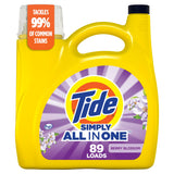 Tide Simply Laundry Detergent for Home Office and Study Routine Workflow, Berry Blossom, 168 fl oz