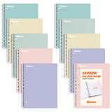SUNEE Spiral Notebooks 5-Pack – Tear-Out College Ruled Pages for Filing in 3-Ring Binders, Work and Office