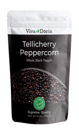 Viva Doria Tellicherry Peppercorn – Thoughtful Gourmet Gift for Foodies and Home Chefs, 6 oz Pouch