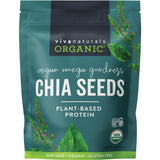 Viva Naturals Organic Chia Seeds 1 lb – Resealable Bag for Fast Smoothie Bar Setup, Sustained Energy and Pre-Workout Fuel