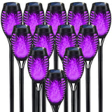Luminex Flickering Purple Solar Torches – 6 Pack Weatherproof Uplights for Backyard Party, Driveway and Camping Night