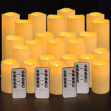 YOROXRG Flameless LED Candles 24-Pack, Tiered 4 5 6 Inch Flicker Set as Birthday Gift for Her, Mom and Couples for Anniversary Dinners