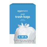 Amazon Basics 4 Gallon Trash Bags with Flap Ties – Small Kitchen Wastebasket Liner, Fresh Scent, 80 Count