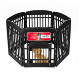 IRIS USA 24" Dog Playpen with Door, 4-Panel Small Dog Playpen, Non-Skid Rubber Feet to Prevent Slipping on Hardwood Floors