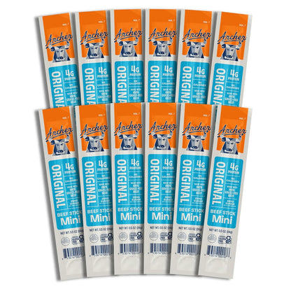 0.5 oz mini stick format with 4g protein per piece