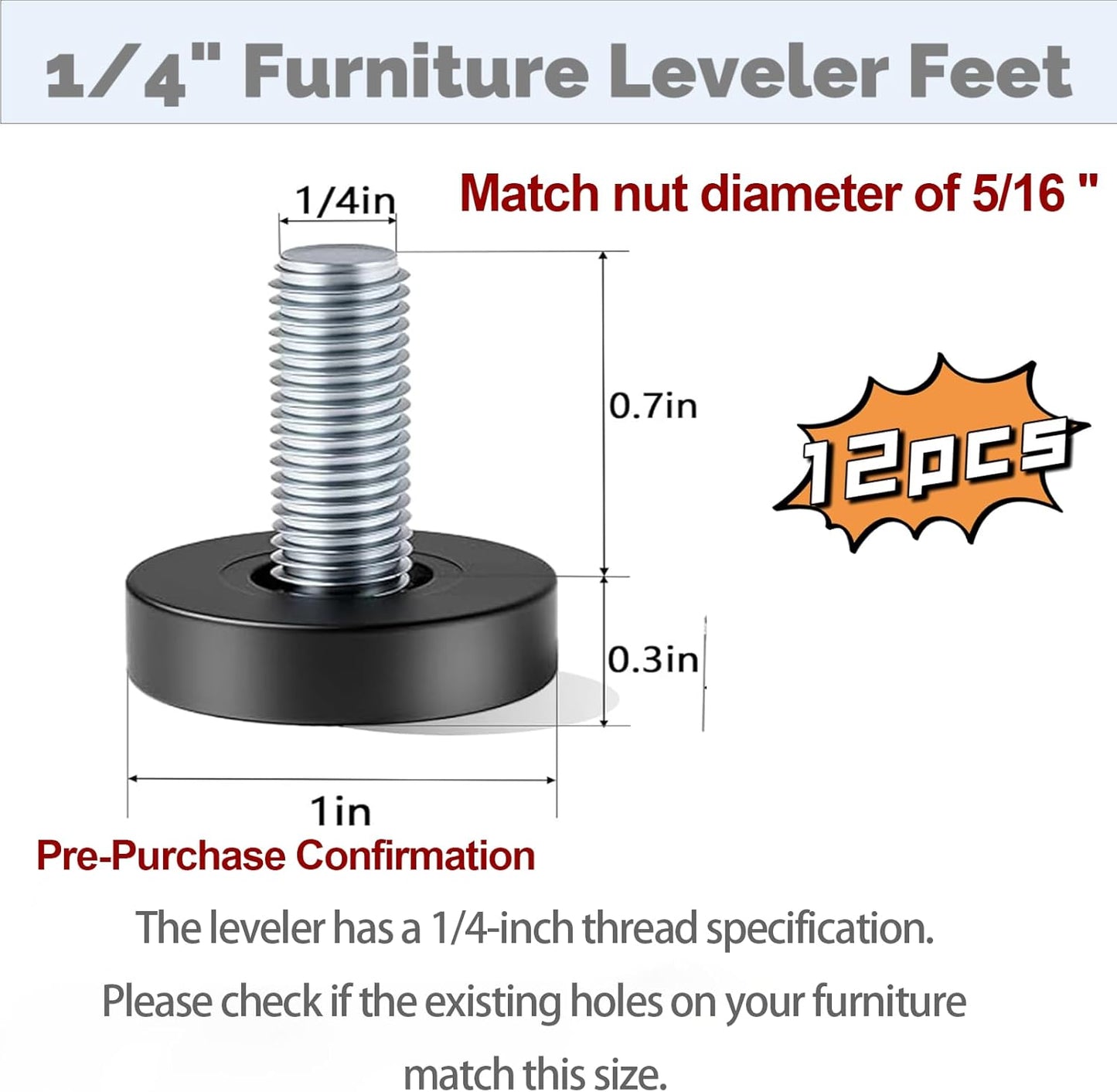 0.71" (18mm) thread shaft length for secure insertion