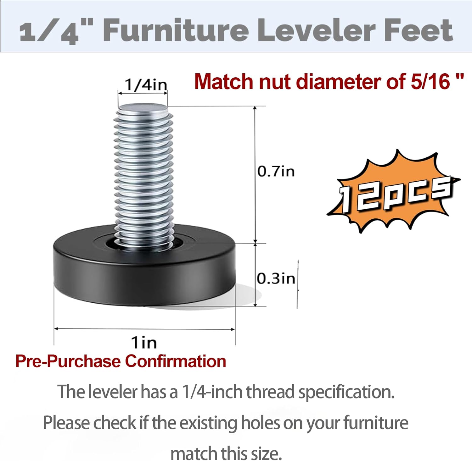 0.71" (18mm) thread shaft length for secure insertion