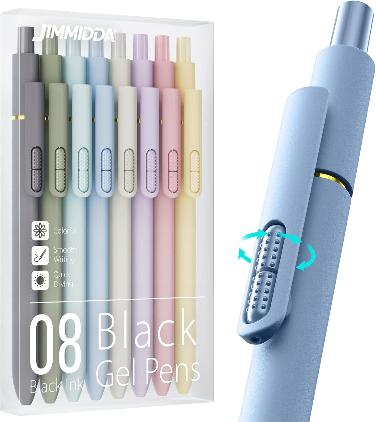 0.7mm medium point with quick-drying black gel ink that sets in approximately 1 second