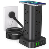 Child and Pet-Safe Power Tower – 1800J Surge Protector with Overload Auto-Shutoff and Reset Switch for Safer Homes