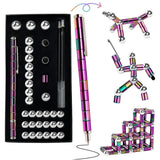 Modular Metal Fidget Toy Pen – Mindful Desk Tool for Work Breaks, Tactile Stress and Anxiety Relief