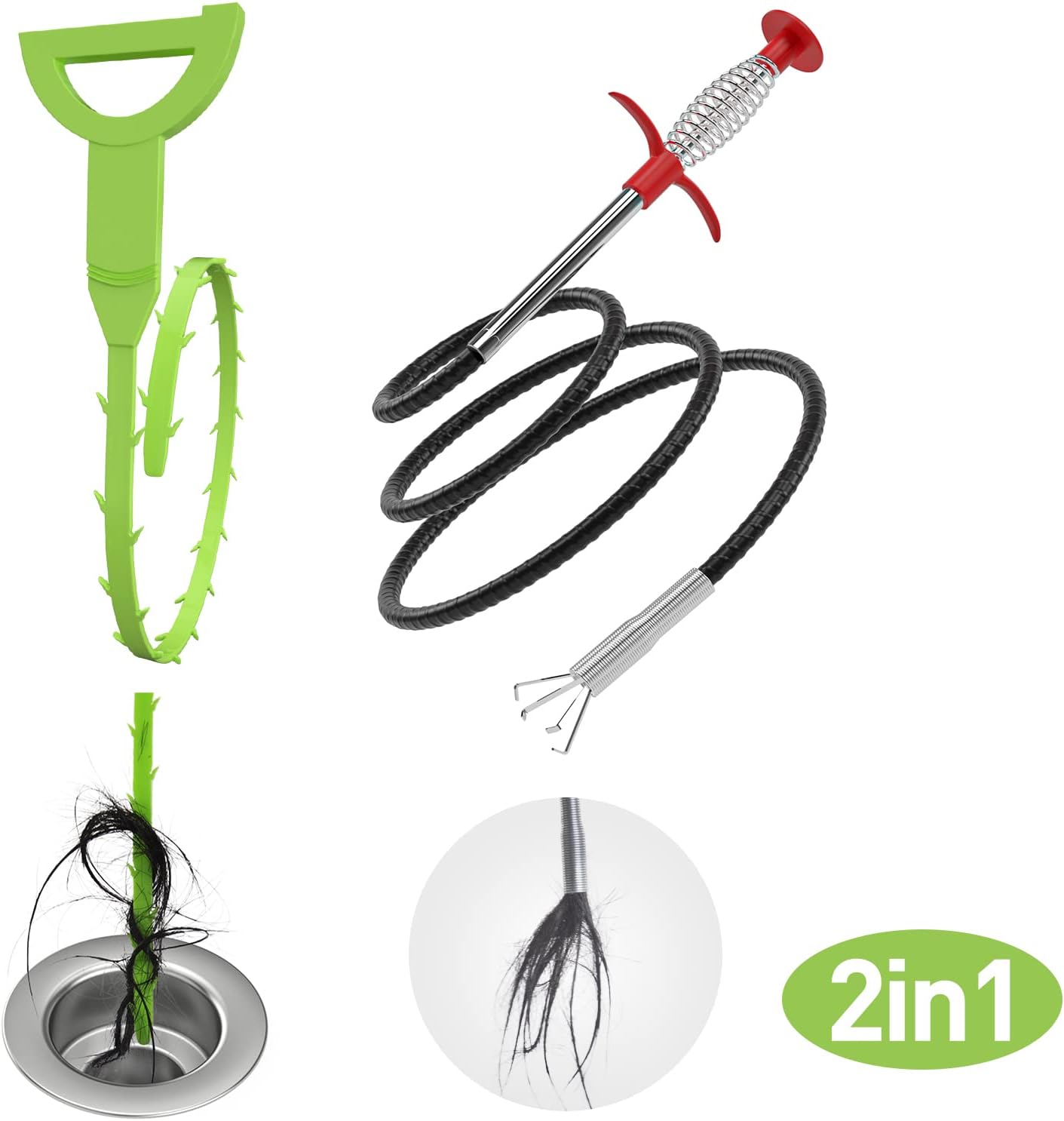 1.1cm ultra-slim tube diameter fits into standard drain openings and tight gaps