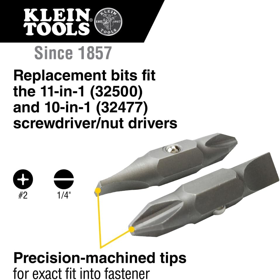 1/4-inch hex shank compatible with klein 11-in-1 (32500) and 10-in-1 (32477) screwdriver/nut drivers