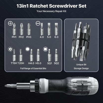 1/4 inch nut driver integrated into the bit set