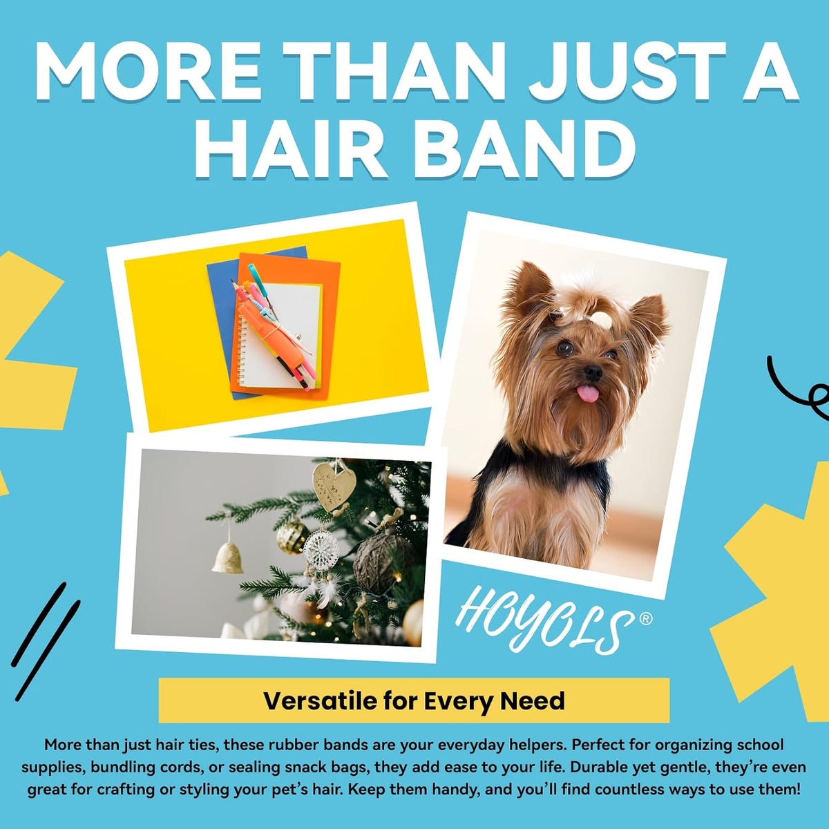 HOYOLS Clear Mini Hair Elastics – Gentle Self-Care Staple for Evening Wind-Down Routines and Bath Time Styling