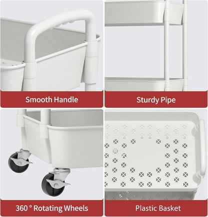 1.75 kg per-tier weight capacity with tubeless swivel caster design