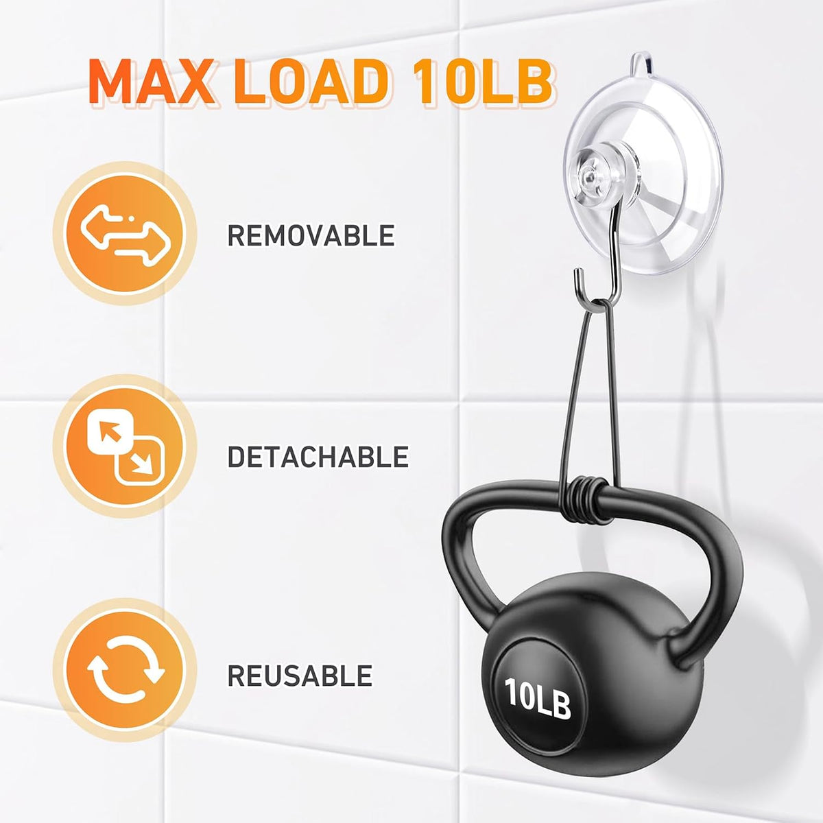 1.77-inch medium suction cup diameter for balanced grip