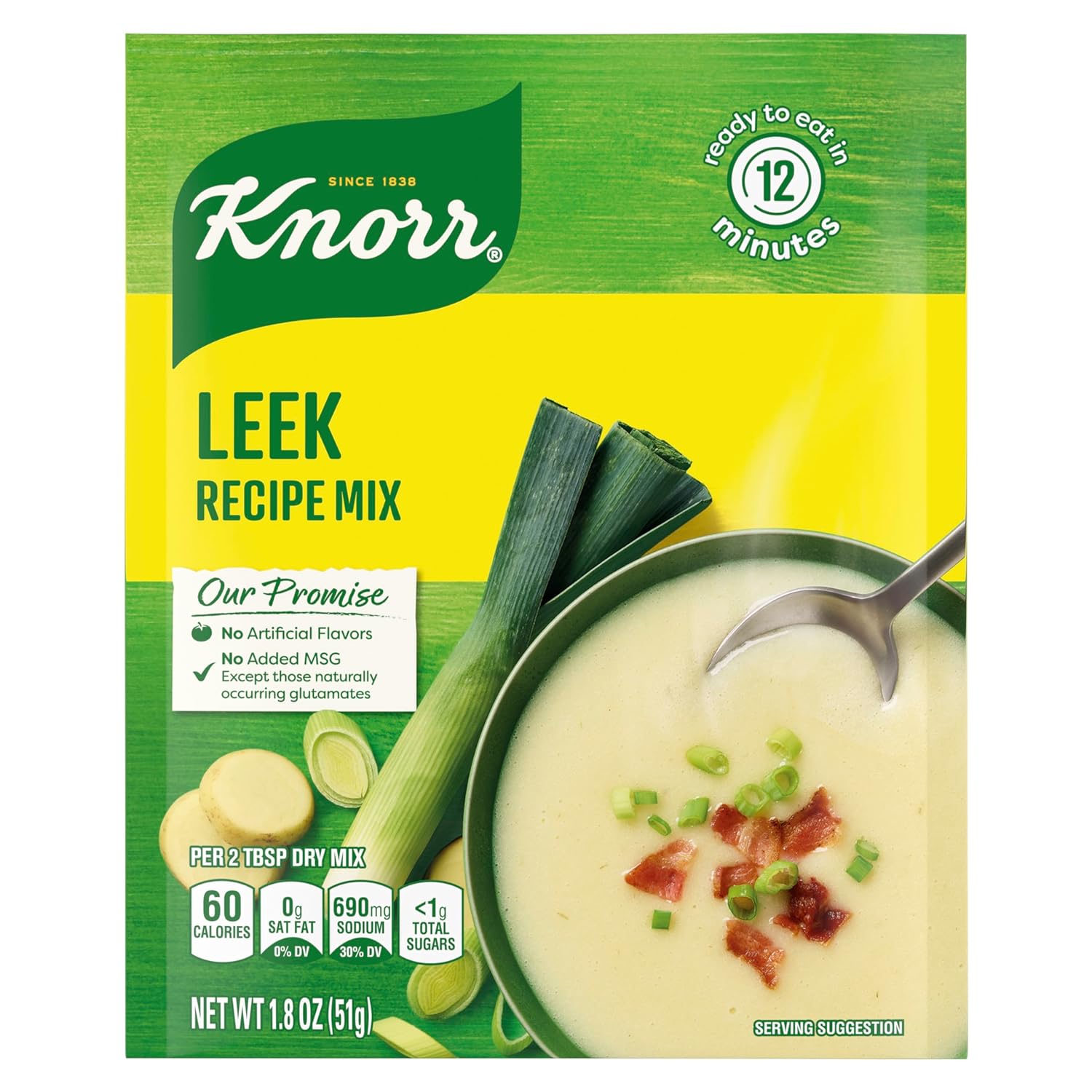 1.8 oz dry recipe mix pouch yielding 3 cups of prepared soup