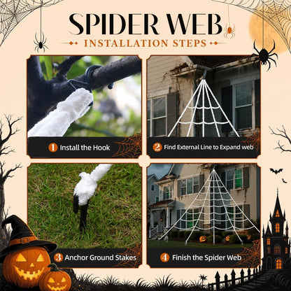 1 gutter hook for hanging the web directly from the roof gutter