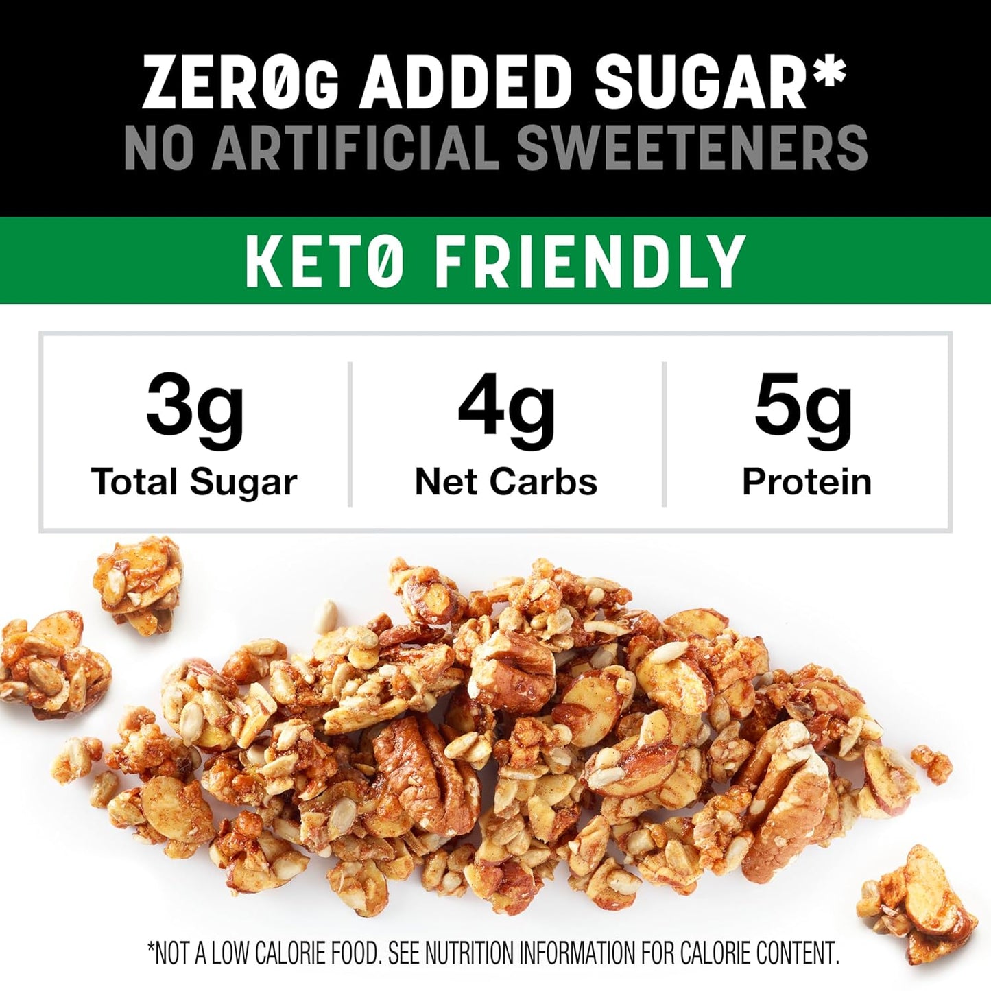#1 ingredient is whole almonds, complemented by pecans, sunflower seeds, and cinnamon