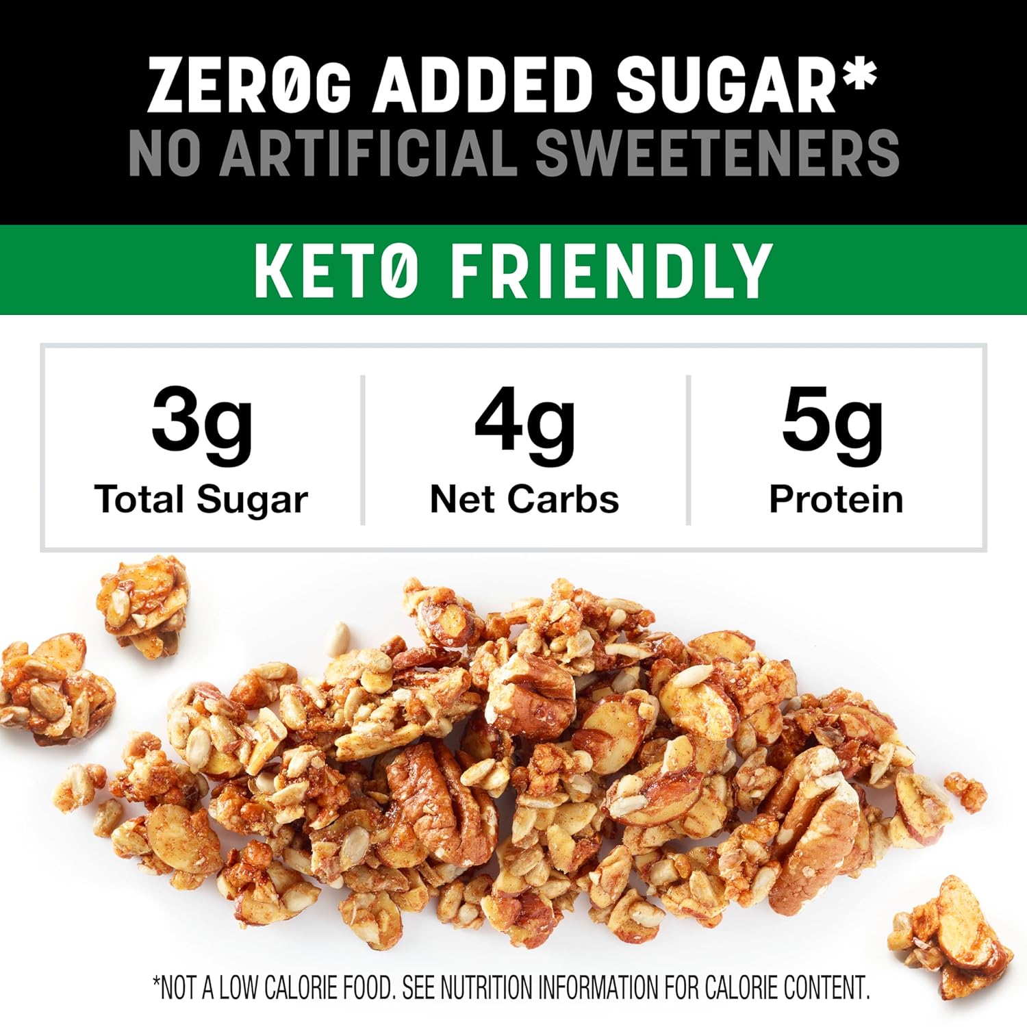 #1 ingredient is whole almonds, complemented by pecans, sunflower seeds, and cinnamon