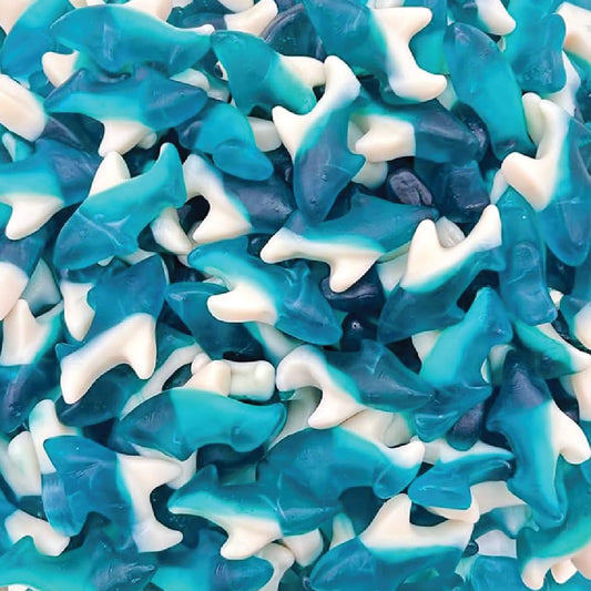 1-pound bulk bag containing approximately 70 gummy shark pieces