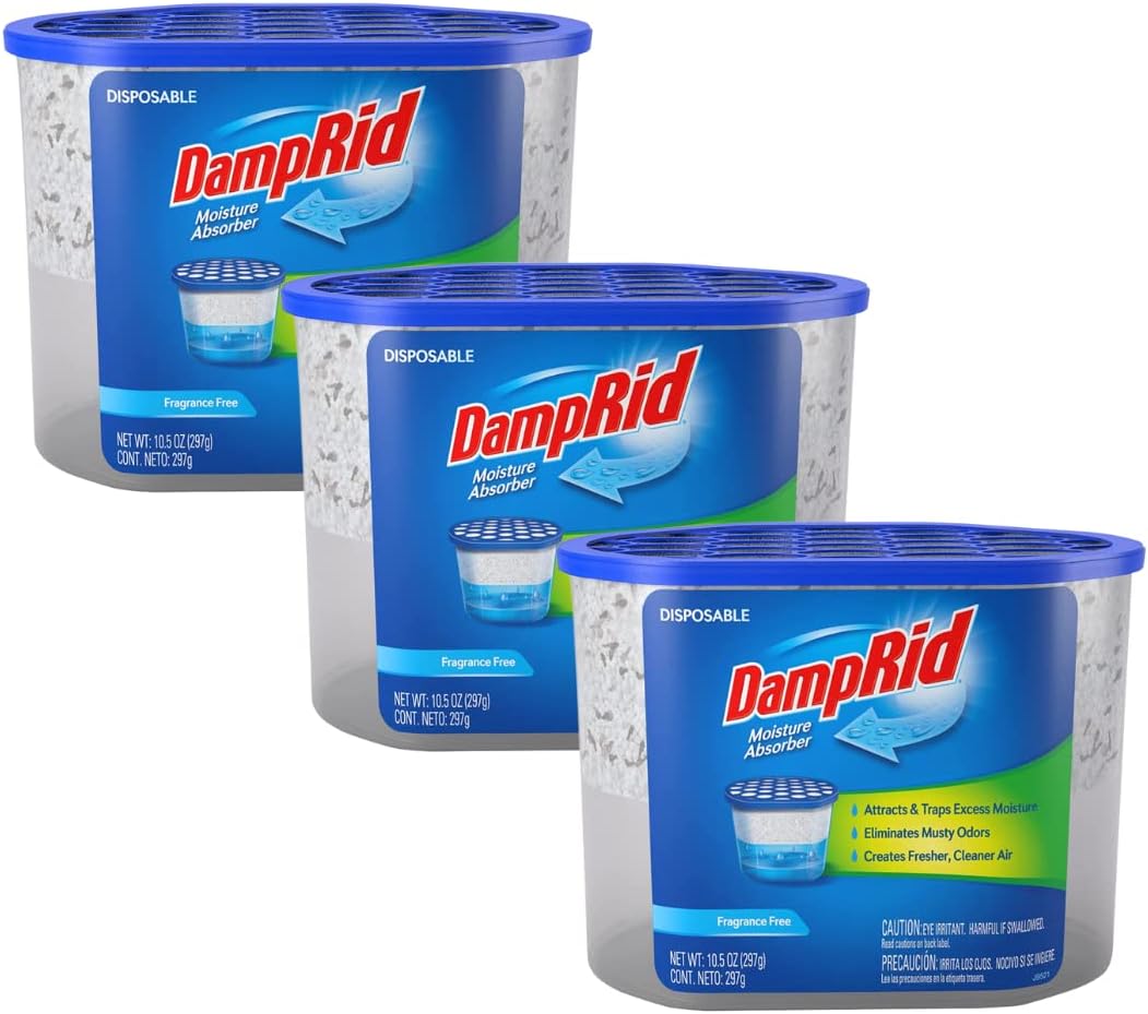 10.5 oz disposable moisture-absorbing container per unit, sold in 3-pack configuration