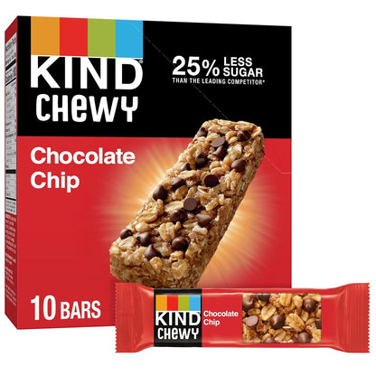 10 individually wrapped 0.81oz chewy granola bars per package