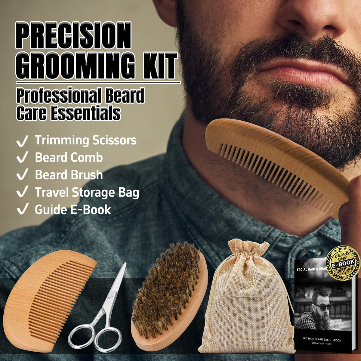Beard Kit – Sophisticated Beard Maintenance Set, Eight Scent Options, Gift-Ready Packaging