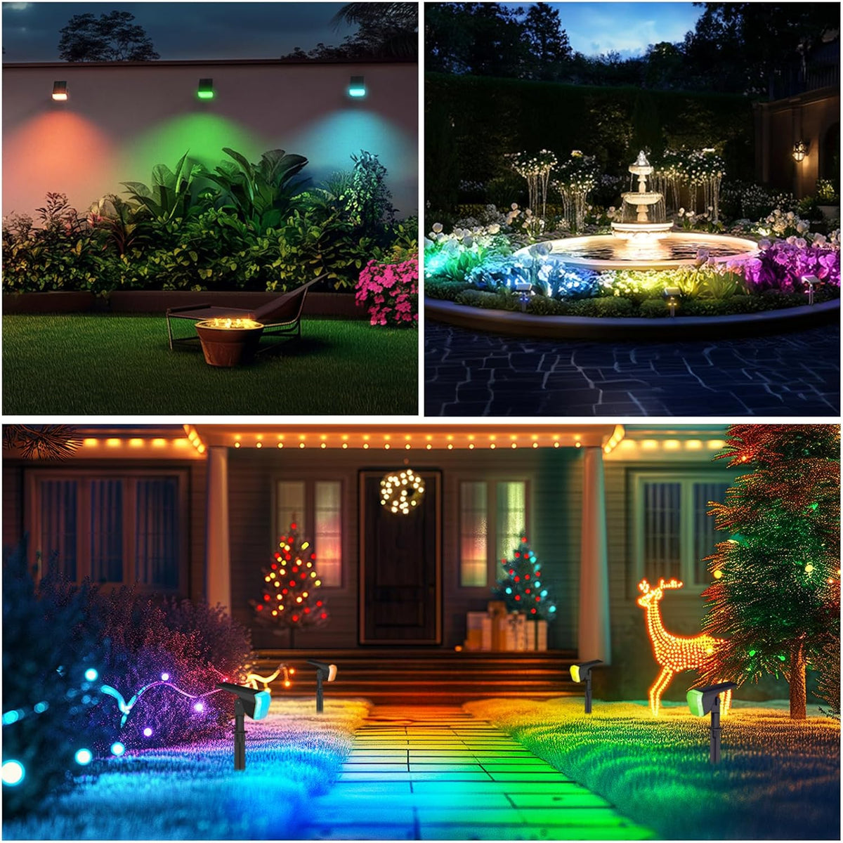 Linkind Color Changing Solar Lights – Modern Backyard and Entryway Decor, Frosted Glare-Free Finish 4 Pack